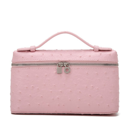 Lp Lunch Box Bag 2025 New First-Layer Cowhide Box Bag High-Quality One-Shoulder Satchel Cross-Body Genuine Leather Women's Bag Cross-Border