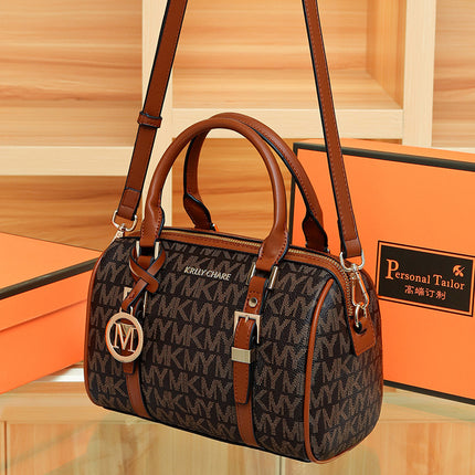 High Quality New Women Bag Fashion Letter Print Shoulder Handbag Large Capacity Fashionable Boston Pillow Bag