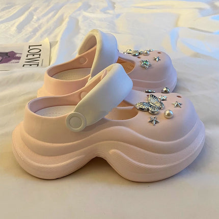 Thick-Soled Clogs for Women, Summer 2026 New Model, Eva Non-Slip, Odor-Resistant, Height-Increasing, Breathable Beach Sandals for Outdoor Wear