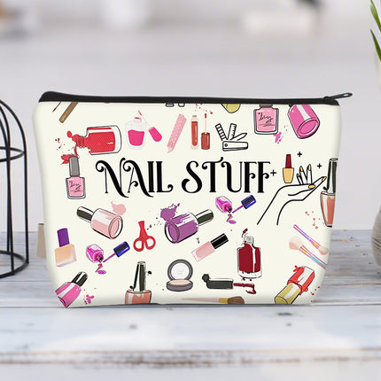 Cross-border Hot Selling Printed Canvas Cosmetic Bag Women Clutch Bag Student Zipper Pencil Case Wholesale Large Capacity Storage Bag