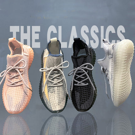 350 Unisex Large Size Yeezy Shoes Breathable Fly-Knit Sneakers Autumn Mesh Running Shoes Cross-Border Wholesale in Stock