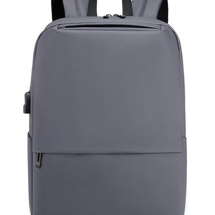 Cross-border Men's Business Backpack Solid Color Simple Fashion Computer Bag Charging Travel Large Capacity Multi-function Backpack