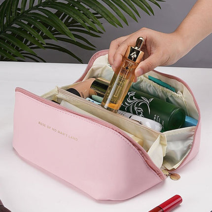 Cross-border High Quality PU Leather Cloud Pillow Cosmetic Bag Large Capacity Portable Cosmetic Case Travel Wash Bag Portable