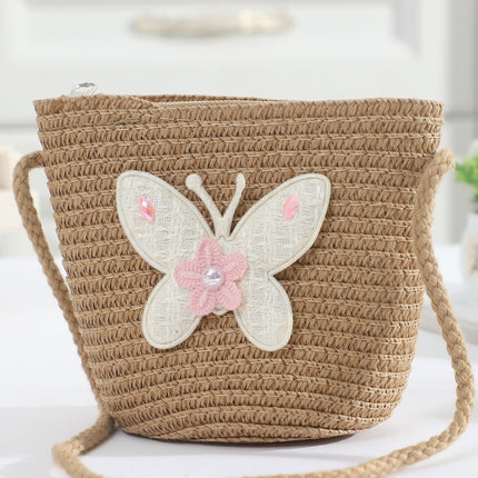 Cross-border New Children's Bag Spring and Summer New Children's Crossbody Bag Handmade Straw Satchel Travel Mini Coin Purse