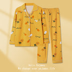 S yellow pineapple cardigan long set / M