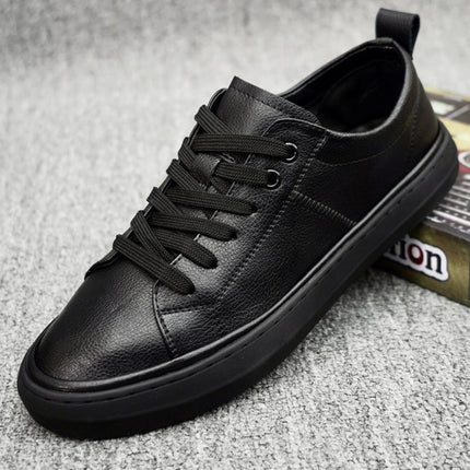 White Shoes 2024 Spring Genuine Leather Youth Trendy Sneakers Men's Slip-On Non-Slip Soft Sole Fashion Sports and Casual Shoes