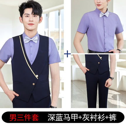 Bar KTV Western restaurant work wear slim vest suit women's new hotel front desk waiter work clothes men