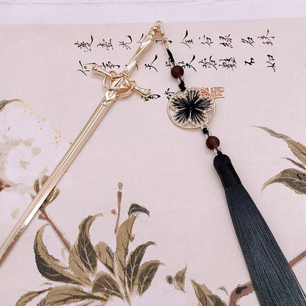 Sword water drop hairpin advanced sense new Chinese style hairpin antique Chinese clothing hair accessories hair pin