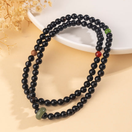 Live-Stream Popular Crystal Bracelets, Natural Black Agate Beaded Bracelets, Hetian Jade Running Ring Design Bracelets Wholesale