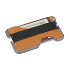 Grey metal + khaki leather + black silicone tape