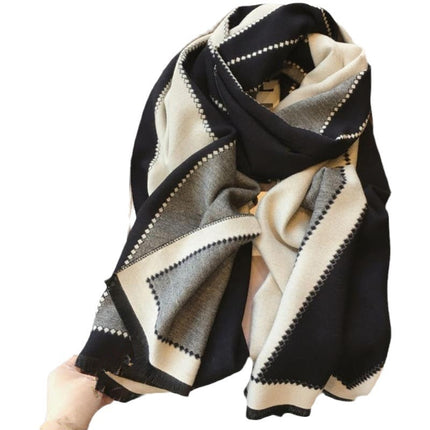 2024 New Scarf Women's Winter Double-Sided Imitation Wool Korean Style College Style Scarf Office Air Conditioning Sofa Shawl