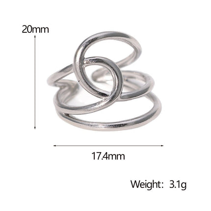 European and American Cross-Border Fashion Simple Stainless Steel Opening Adjustable Ring Niche Light Luxury Design Women's Ring Wholesale