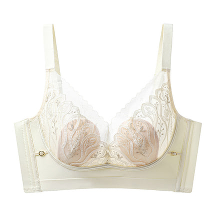 Spring and Summer Lace Rabbit Ear Underwear for Women Without Rims, Anti-Sagging, Ultra-Thin Bra, Push-Up Big Breasts, Make You Look Smaller