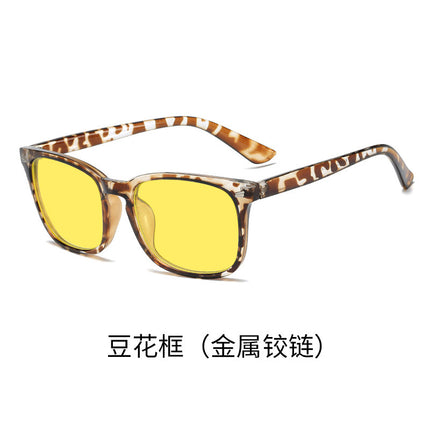 Cross-border retro night vision anti-blue light yellow men's and women's mobile phone flat lens computer competitive game eye protection glasses