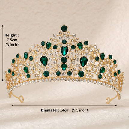 European and American All-match Bride Wedding Hair Accessories Light Luxury Full Diamond Birthday Party Crown Baroque Vintage Rhinestone Crown