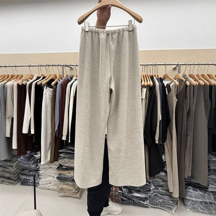 High-End Gray Straight Wide-Leg Pants for Women, Floor-Length Pants for Spring and Autum, Versatile Loose Towel Pants, Casual Drapedy Pants