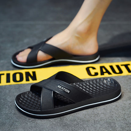 Slippers for Men, Summer Home Bathroom Bathing, Non-Slip, Anti-Odor Slippers, Casual Sports Vietnamese Beach Sandals