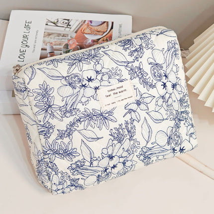 2025 Small Fresh and Cute Cotton Cosmetic Bag Niche Portable Toiletry Cosmetics Bag Floral Ins Cute Box Bag Box