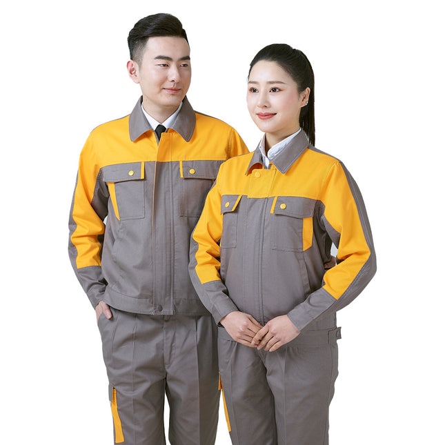Autumn Car Repair Shop Racing Labor Protection Concrete Merchant Mixing Station Tooling Stainless Steel Glass Curtain Wall Short Sleeves