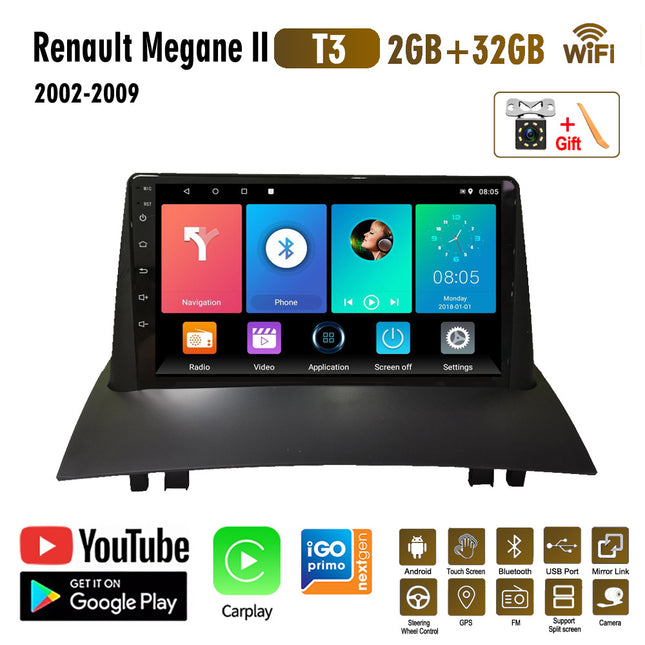 Suitable for Renault Megane 2 02-09 car GPS Android navigator Bluetooth reversing image playback