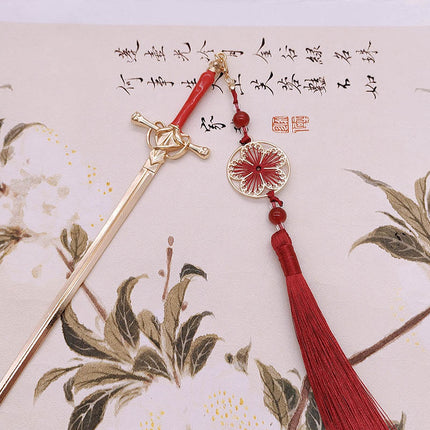Sword water drop hairpin advanced sense new Chinese style hairpin antique Chinese clothing hair accessories hair pin