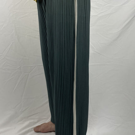 Miyake Garment Folded Pants Trousers Breathable Straight Side Color Matching Men's and Women's Loose Casual Summer New Japanese Style