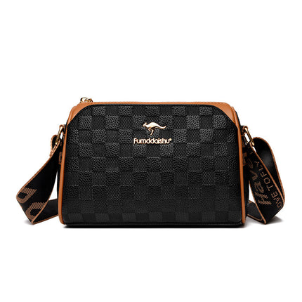 2026 New Multi-Layered Rhombus-Patterned Bag, Stylish Boston Pillow Bag, Fashionable and Versatile Commuter Shoulder and Crossbody Women's Bag