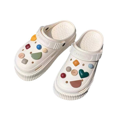 Soft-soled Cave Shoes Women's Middle Pad Removable Outer Wear All-match Non-slip Fashionable Sandals Inner Height-increasing Harajuku-style Sandals