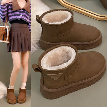 Factory Real Shot of 2025 New Snow Boots, Fleece-Lined and Thickened, Fast Shipping, Trendy Ins Winter Real Terry