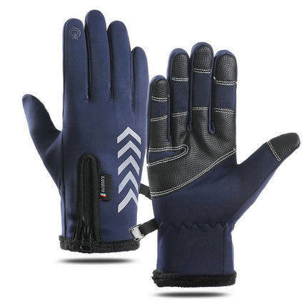 Riding Gloves Waterproof Non-slip Winter Touch Screen Men's and Women's Windproof Warm Riding fleece-lined Mountaineering Outdoor Gloves