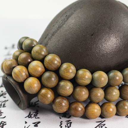 Natural Green Sandalwood 108 Beads Sandalwood Multi-Circle Men's and Women's Bracelets Wooden Toy Bracelets and Rosary Beads