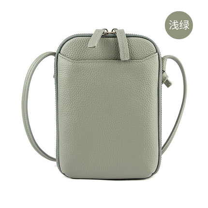 2023 new niche design simple genuine leather women's bag shoulder crossbody small bag mobile phone bag mini foreign trade bag for women