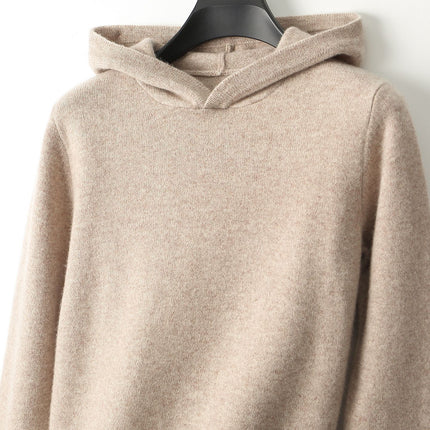 Winter Thickened Pure Wool Sweater Men's Hooded Pullover Sweater Loose Cashmere Sweatshirt Versatile Fashionable Knitted Hoodie