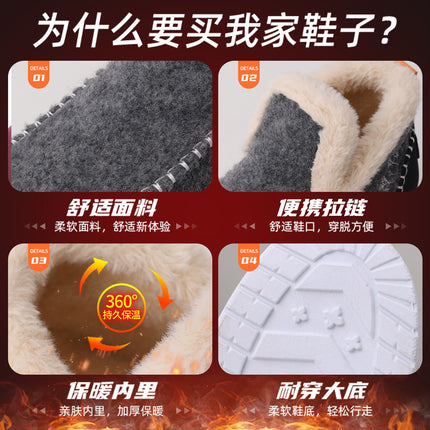 Women's Cotton Shoes, New Winter Style, Fleece-Lined and Thickened Snow Boots, Slip-On Short Boots, Cross-Border Fashion, Warm Cotton Boots