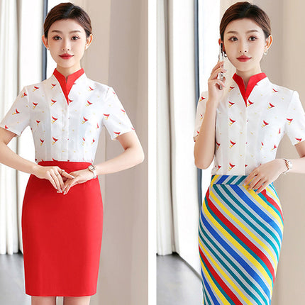 [Stewardess Uniform] Air South China Airlines Professional Wear Women's Suit Set Autumn and Winter Suit Set Workwear Skirt Suit