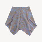 09#-orange and blue grid / One size fits all