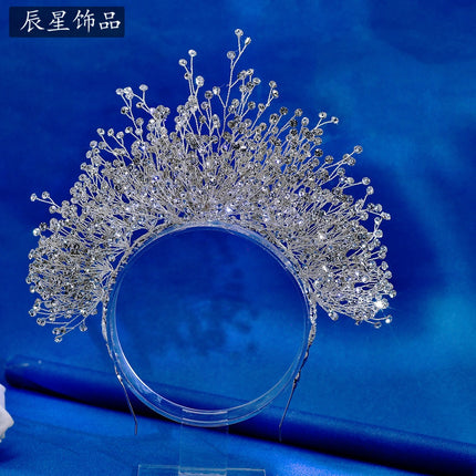 Star CX193 silver rhinestone alloy handmade hair band bridal bridesmaid wine dress headdress wedding dress hair band