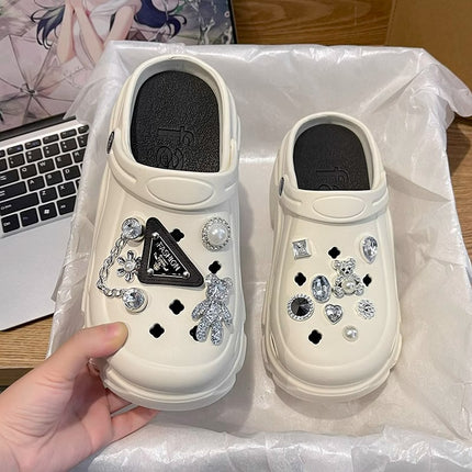 Cross-Border Upgraded Eva Outer Wear Thick-Soled Clogs, Soft and Wear-Resistant, High-Soled,  Garden Shoes Wholesale