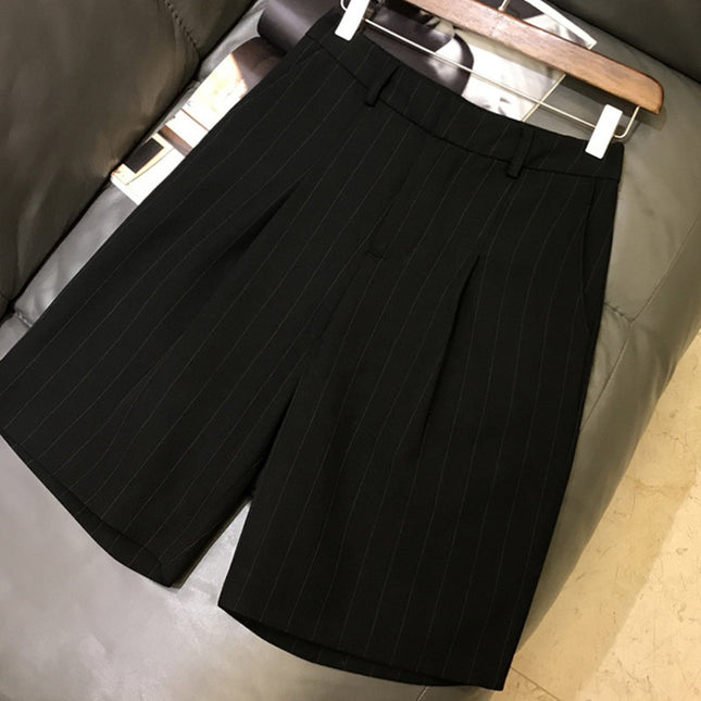 High Waist Five-point Suit Shorts Women's Summer New Arrival French-style Bermuda-style Shorts Thin Loose Casual Pants for Summer
