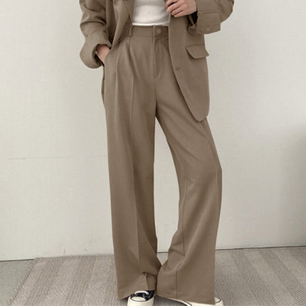 Women's Suit Pants Spring and Autumn 2026 New Korean Style Trendy Design Niche Casual Black Suit Set