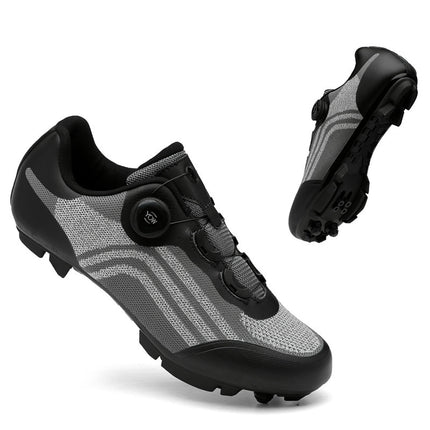 Road Mountain Men's and Women's Locked Bicycle Lockless Shoes Hard Sole Spinning Bicycle Riding Shoes Gym Black