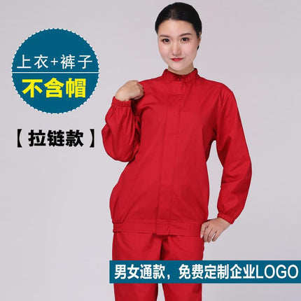 Tooling Food Factory Work Clothes Set Processing Workshop Hygienic White Labor Protection Production Factory Worker Canteen