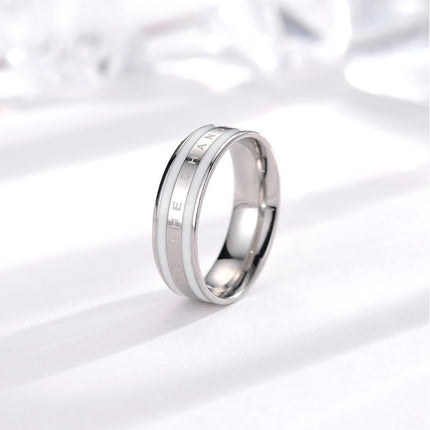 Japanese and Korean dw ring fashion explosion lovers ring 18k rose gold plain ring simple stainless steel ring tide jewelry