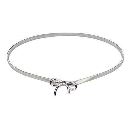 New Simple Elegant Bow Elastic Thin Belt Accessories Metal Waist Chain with Skirt Trouser Chain Women's Thin Wholesale