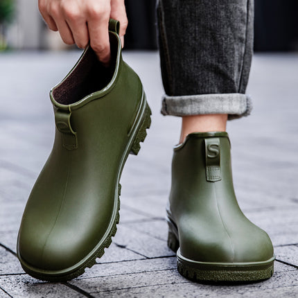 Couple Style Thickened Men's and Women's Outdoor Waterproof Anti-Slip Portable Rain Boots Wholesale Takeaway Rain Boots Short-Tube Women's Rain Boots