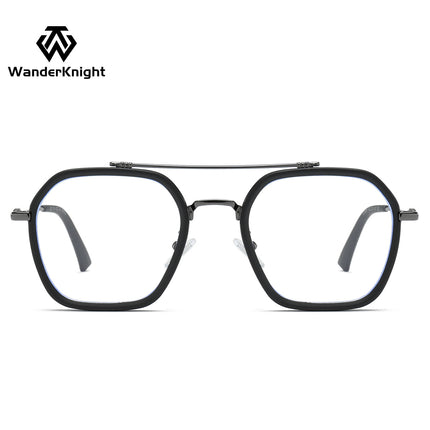 Fashion trend large frame glasses frame new anti-blue light men's and women's myopia glasses frame simple artistic flat mirror