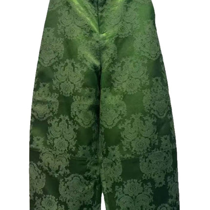 Fortune Pants New Chinese Style Embossed Jacquard Pearlescent Casual Pants Retro Elegant Temperament Versatile Straight Wide Leg Pants for Women