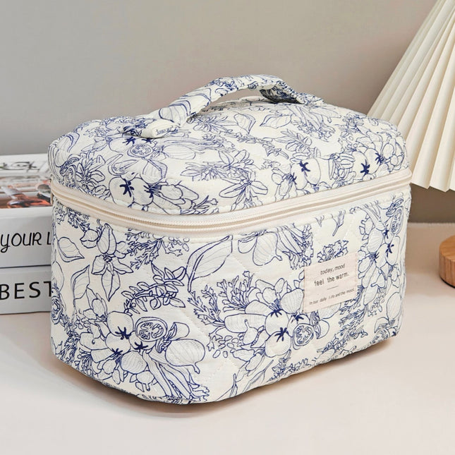 2025 Small Fresh and Cute Cotton Cosmetic Bag Niche Portable Toiletry Cosmetics Bag Floral Ins Cute Box Bag Box