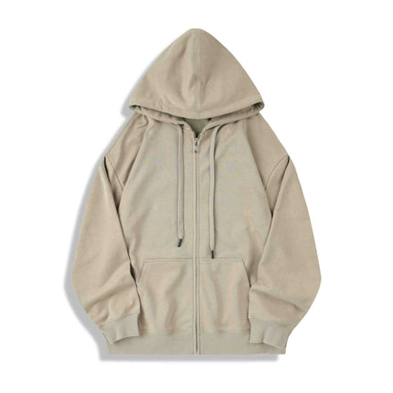 2025 Autumn/Winter 1433 Model 330g Large Version Cvc Terry Simple Solid Color Loose Zipper Hoodie