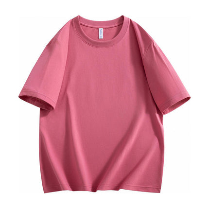 Round Neck Solona Polyester-Cotton Short-Sleeve T-Shirt with Logo Printed, Group Advertising Shirt, Workwear, Factory Wholesale, Cross-Border, Simple Style